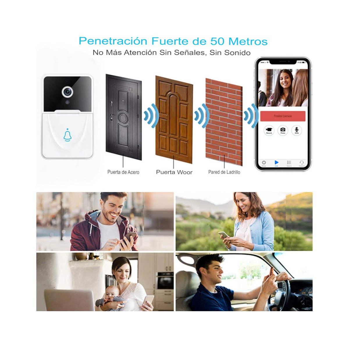 🛡️ Timbre Cámara WiFi de Seguridad con Video – ¡Protege tu hogar con tecnología inteligente! 📹🔔