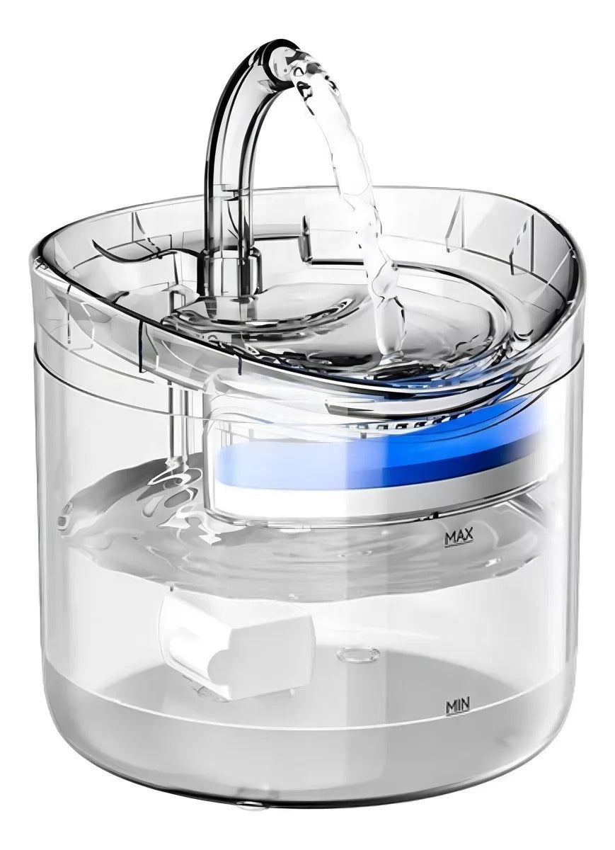 Fuente de Agua Automática para Mascotas - detalle del diseño transparente